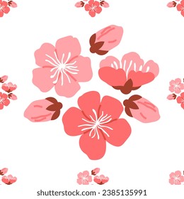 Sakura pattern vector illustration. The infinite allure seamless background captivated imagination, transporting it to world dreams The continual blooming sakura flowers represented everlasting cycle