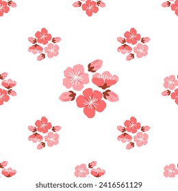 Sakura pattern vector illustration. The infinite allure seamless background captivated senses, immersing them in world beauty The continual blooming sakura flowers represented perpetual cycle creation