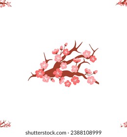 Sakura pattern vector illustration. The repeating pattern sakura blooms symbolized unending cycle life and growth The infinite allure seamless background evoked sense timelessness and serenity
