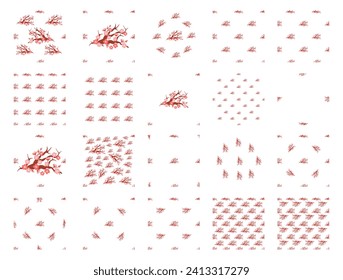 Sakura pattern vector illustration. The seamless sakura pattern concept explored interdependence and interconnectedness all living organisms The decorative elements incorporated repetitive sakura