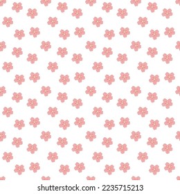 Sakura pattern1. Seamless pattern with sakura flower. Doodle cartoon vector illustration. 