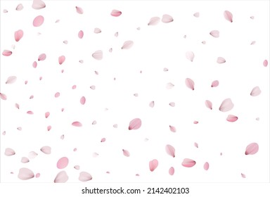 Pétalos de Sakura de fondo. Vector de pétalos de cereza 