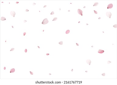 Pétalos de Sakura de fondo. Vector de pétalos de cereza 