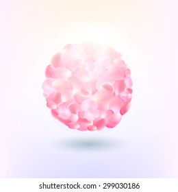 Sakura petals ball icon. Abstract vector illustration