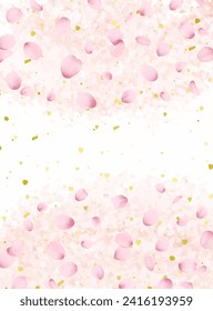 Sakura Petals, Cherry Blossom Shower Background Illustration
