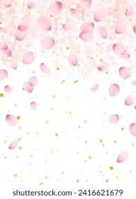Sakura Petals, Cherry Blossom Shower Background Illustration
