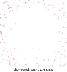 Sakura petals scatter, watercolor ink artistic texture abstract background vector illustration