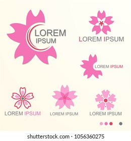 Sakura Pink Flower Of Japan Logo - Vector