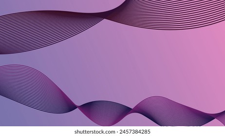 Sakura Pink Gradient Wavy Line Background