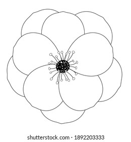 Sakura, Plum Flower Icon. Vector Illustration