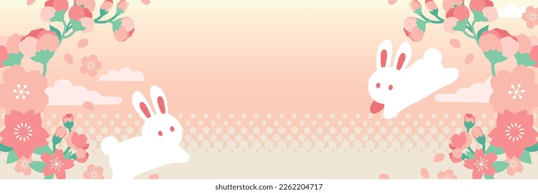 Sakura-Banner-Design, Vektormaterial 1:3 ohne Text
