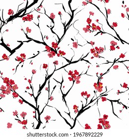 Sakura Seamless pattern. Vector floral background