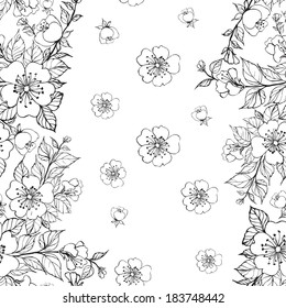 Sakura seamless pattern. Vector illustration.