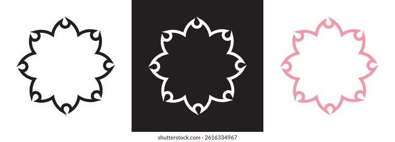 Sakura shape  icon. Vector for websites, mobile interfaces, presentations, banner, visual branding etc. Vector illustration. isolated on white and black background. EPS 10