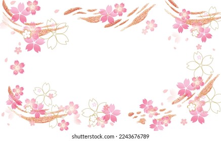 Sakura spring background illustration frame