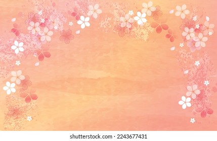 Sakura spring background illustration frame