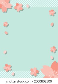 Sakura and spring banner (vertical, copy space)