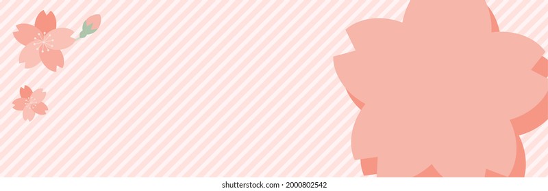 Sakura and spring sale banner (horizontal, copy space)