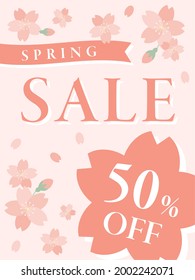 Banner de venta Sakura y primavera (vertical)