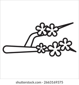 Vetor de contorno de ícone de ações Sakura