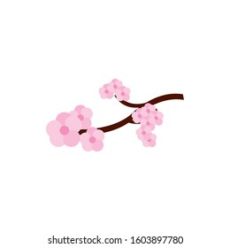 sakura tree flower foliage culture japan icon vector illustration