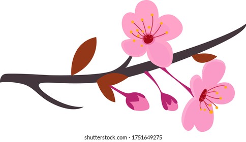 Sakura Tree Illustration Vector On White Stock Vector (Royalty Free ...