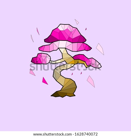 sakura tree polygonal triangle japan nihongo blossom eps design
