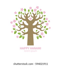   Sakura tree vector illustration.  All objects are conveniently grouped and easily editable