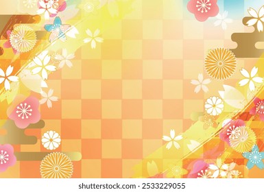 Sakura Ume Japanese Pattern Nengajo Background