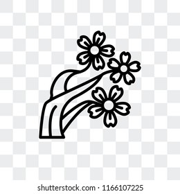 Sakura vector icon isolated on transparent background, Sakura logo concept