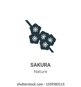Sakura vector icon on white background. Flat vector sakura icon symbol sign from modern nature collection for mobile concept and web apps design.