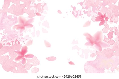 sakura,Watercolor illustration of cherry blossoms Fluffy gentle hand-drawn style illustration