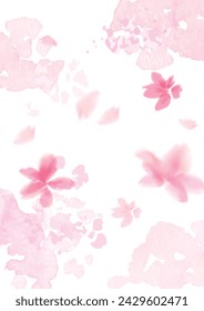 sakura,Watercolor illustration of cherry blossoms Fluffy gentle hand-drawn style illustration