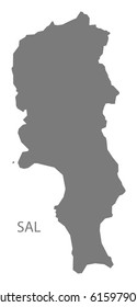 Sal Cape Verde municipality map grey illustration silhouette