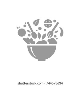 Salad Bar Salad Bowl Logo Icon Collection Vector Illustration Concept