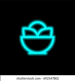 Salad blue glowing neon ui ux icon. Glowing sign logo vector