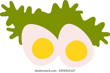 Salad With Boiled Eggs Vector Illustration