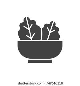 Salad Bowl Black Filled Solid Icon.