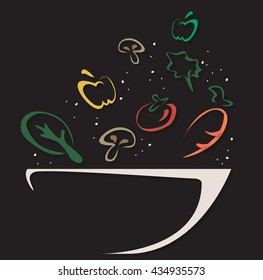 salad bowl design symbol vector EPS10