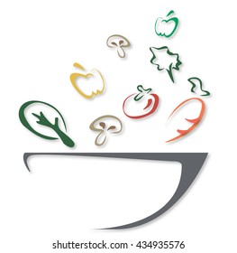 salad bowl design symbol vector EPS10