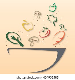 salad bowl design symbol vector EPS10
