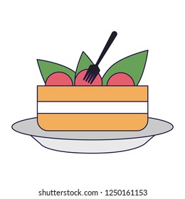 Salad in bowl with fork