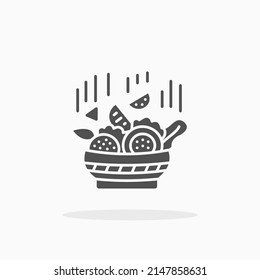 salad bowl glyph icon. Can be used for digital product, presentation, print design and more.