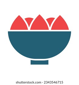 Salad Bowl Glyph Two Color Icon For Personal And Commercial Use.
