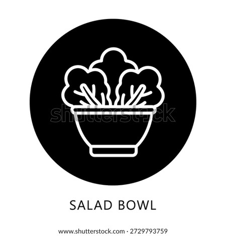 Salad Bowl Icon Button, Mini Illustration Relate To Food, Gastronomy. Use For Modern Concept, Ui, Ux Web And App Development.