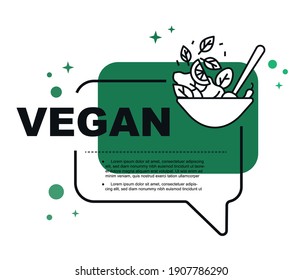 Salad bowl icon. Healthy food. Modern vector illustration for salad bar. Vegan and vegetarian nutrition banner, background.