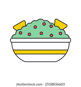 Salad Bowl Icon Illustration perfect for designs with a fast food theme