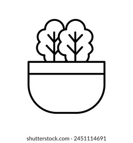 salad bowl icon with white background vector stock illustration