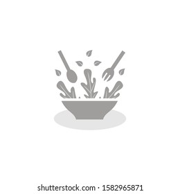 Salad bowl line art icon, healthy food salad isolated vector illustration for salad bar