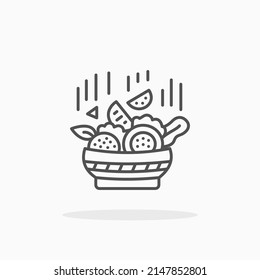 salad bowl line icon. Editable stroke and pixel perfect. Can be used for digital product, presentation, print design and more.